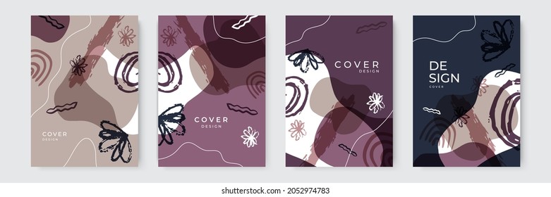 Conjunto de vectores de fondo creativo abstracto de estilo moderno mínimo con espacio de copia para texto - plantillas de diseño para historias de medios sociales y diseño de portadas