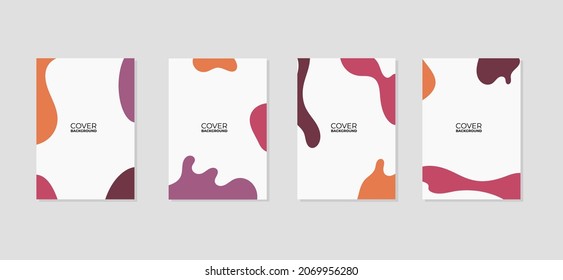 Vector set of abstract creative backgrounds in minimal trendy style with copy space for text - design templates for cover, card, notebook - simple, stylish and minimal designs for invitations.