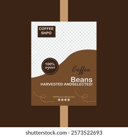 Vector set of abstract creative backgrounds with copy space for text and coffee linear icons - design templates for social medi stories for coffee shop and
