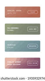 Vector set of abstract creative banners in minimal trendy style with color layer - design templates for social media, print, website, buttons 