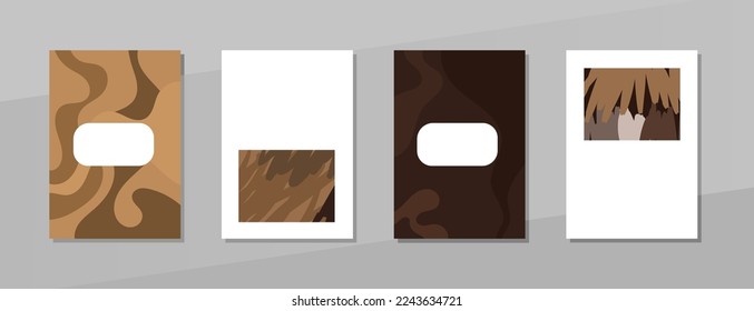 Vector set of abstract creative cover backgrounds design template.