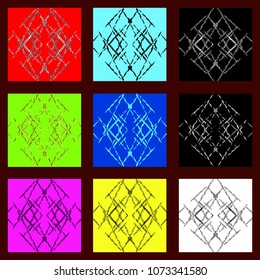Vector set of abstract crystals for fabric or rain design. For prints or accessories.