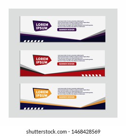 Vector set abstract design banner web template background, page header and footer designs