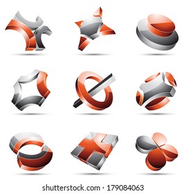 Vector set of abstract design elements.