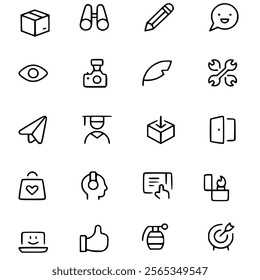 vector set of abstract design of equipment and electronics with line art style, eps vector format.