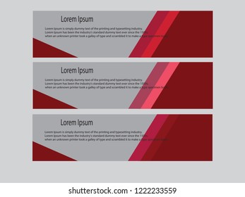 Vector set of abstract design templates horizontal banner for web and print with place under text and header.