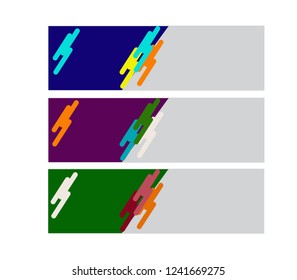 Vector set of abstract design templates horizontal banner for web and print with place under text and header.