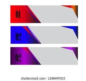 Vector set of abstract design templates horizontal banner for web and print with place under text and header.