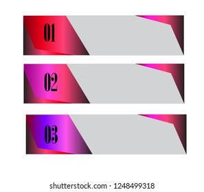 Vector set of abstract design templates horizontal banner for web and print with place under text and header.