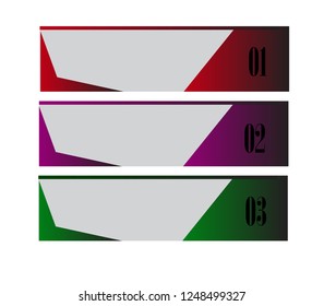 Vector set of abstract design templates horizontal banner for web and print with place under text and header.
