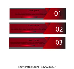 Vector set of abstract design templates horizontal banner for web and print with place under text and header.