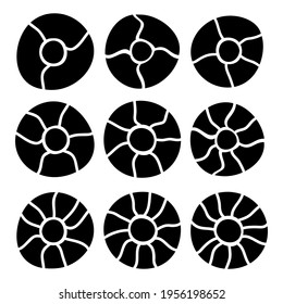 Vector set of abstract different black suns boho scandinavian style, rays of sunshine isolated silhouette, hand drawn illustration, elements for design