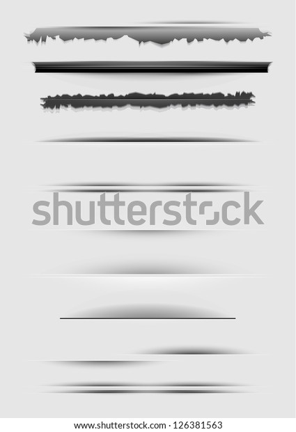 Vector set of\
abstract dividers isolated on\
gray