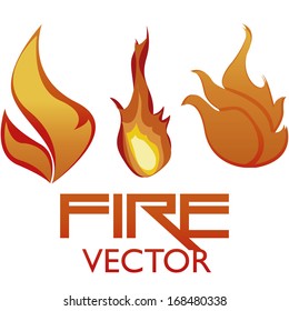 Vector Set Of Abstract Fire Icons Isolated