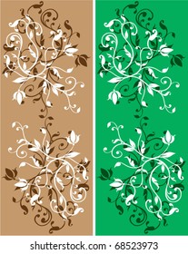 vector set of abstract floral background