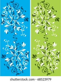 vector set of abstract floral background