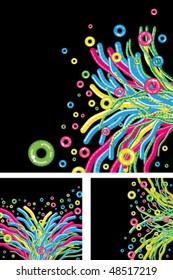 Vector Set abstract floral backgrounds