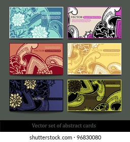 vector set of abstract floral cards