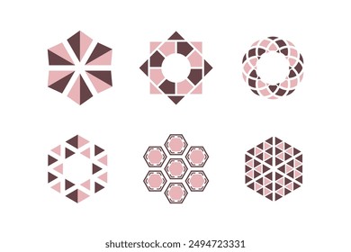 Vector set of abstract floral and circular patterns. Mandalas.
Japanese emblems.