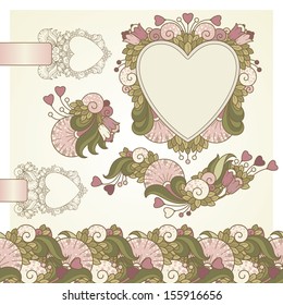 Vector set- Abstract floral ornamental design elements