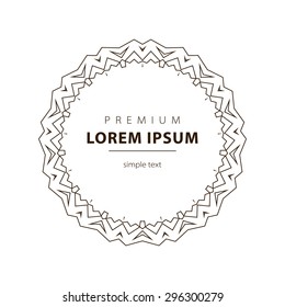 Vector set of abstract frames and logo templates in line style - graphic design elements