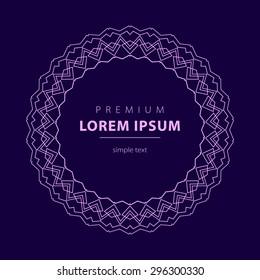Vector set of abstract frames and logo templates in line style - graphic design elements
