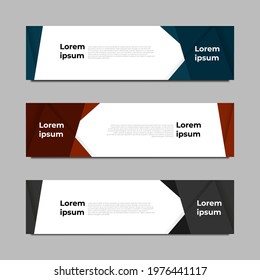 Vector set abstract geometric design banner web template. vector illustration