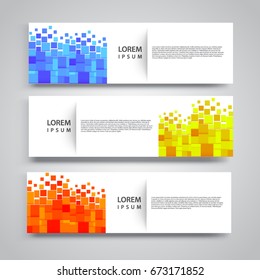 Vector set abstract geometric design banner web template.