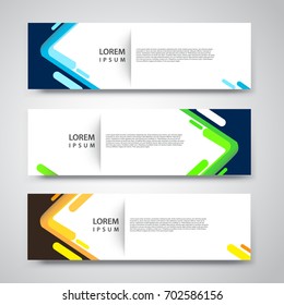 Vector set abstract geometric design banner web template.