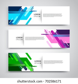 Vector set abstract geometric design banner web template.