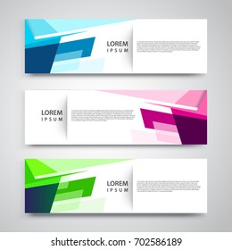 Vector set abstract geometric design banner web template.
