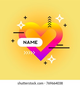 Vector set of the abstract geometric flux elements and hearts for Valentine's Day, wedding, Mother's Day, advertising , greeting cards, invitations, sales and other events