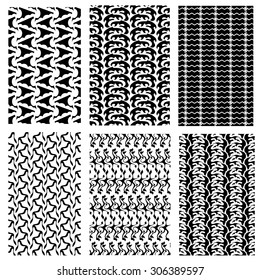  Vector Set of Abstract Geometric Ornaments. Decorative Retro Backgrounds