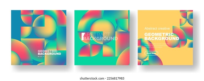 Vector set of abstract geometric posters designs. Collection of backgrounds, covers, templates, flyers, placards, brochures, banners