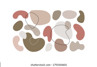 
Vektorsatz abstrakter geometrischer Formen in flachem Stil auf weißem Hintergrund. Trendy Bio und minimalistisches Design für Banner, Cover, Tapete, Geschichten Hintergrund Dekoration. EPS10