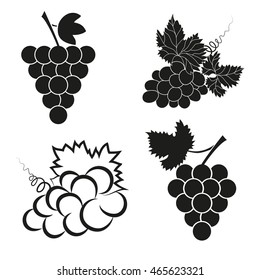 Vector set of abstract grapes icons.