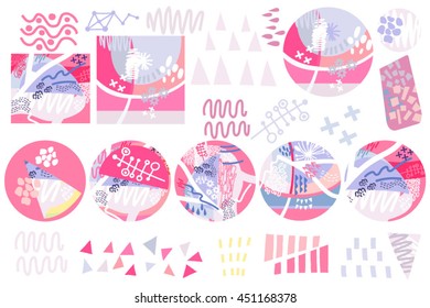 Vector set of abstract graphic elements