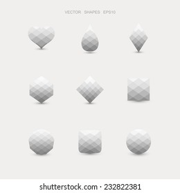 Vector set of abstract grey shapes