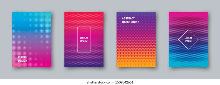 Vector set of abstract halftone modern templates for your design.