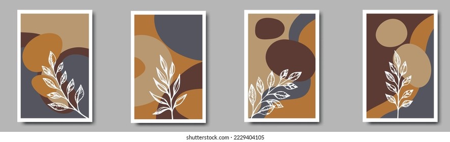 Vector set of abstract hand painted backgrounds for social media stories design, wall decoration pattern, modern poster, prints.