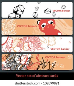 vector set of abstract hand-drawn banners
