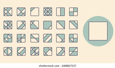 Vector set of abstract  hipster logos. Geometric icons, identity, stamps, signs, marks and stickers