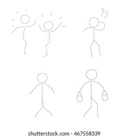 Vector set with abstract human symbol