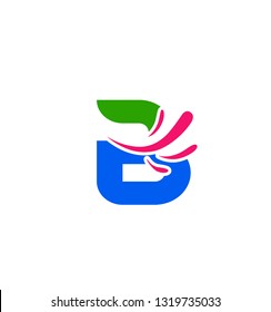 Vector set of abstract icons based on the letter b
