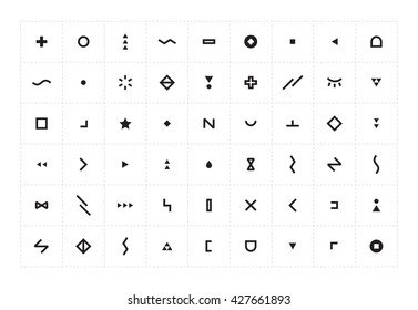 Vector Set with abstract icons symbols. Ideas for business company. Sign pattern.