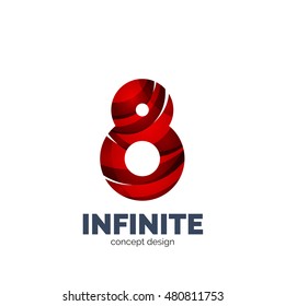 Vector set of abstract letter business logo icons, geometric wavy flowing style