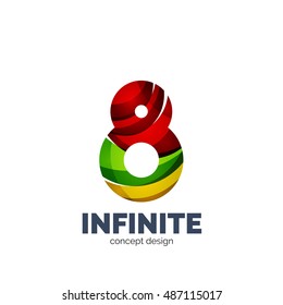 Conjunto de vectores de íconos del logotipo comercial de letras abstractas, estilo de flujo ondulado geométrico