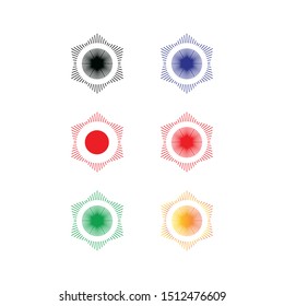 vector set of abstract line logos, icons isolated. Sun logo - Vector