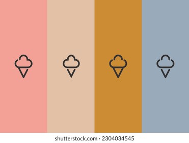 Vector set of abstract logo design templates in simple linear style Icon Gelato Ice