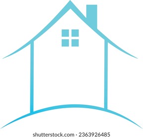 Vector set of abstract logo design templates in simple linear style - cozy home emblems, houses and plants stay at home - symbols for social media stories highlights and posts for interior stores